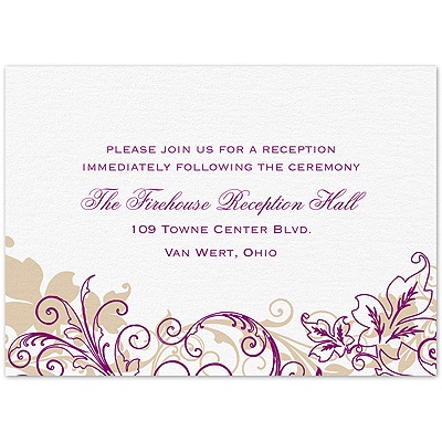 Flourish with Golden Shadow - Sangria - Reception Card