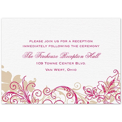 Flourish with Golden Shadow - Watermelon - Reception Card