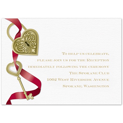 Key To My Heart - Apple - Reception Card
