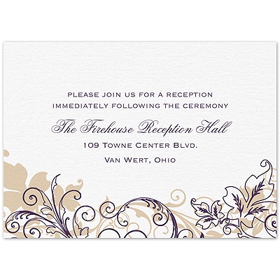 Flourish with Golden Shadow - Plum - Reception Card