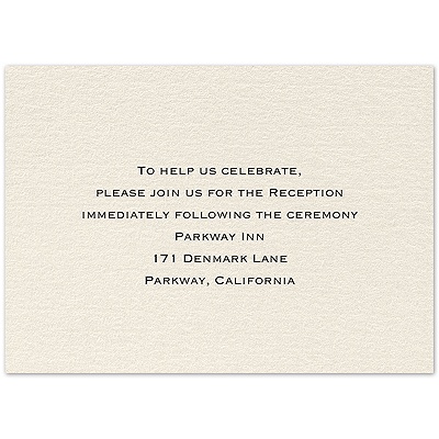 Ecru Shimmer Reception Card