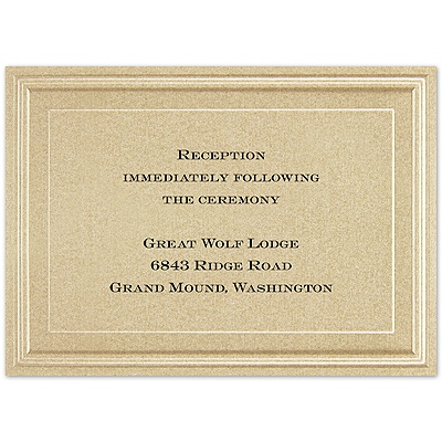 Gold Shimmer Border - Reception Card
