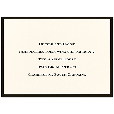 Delicate Border - Ecru - Reception Card