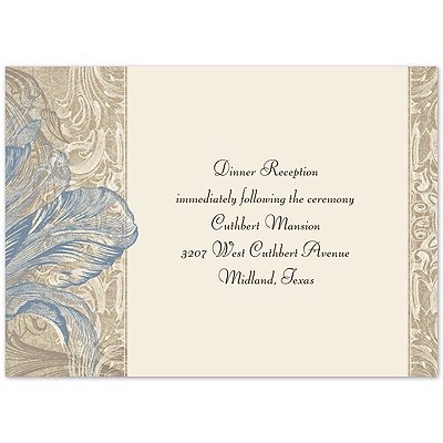 Vintage Love - Cornflower - Reception Card