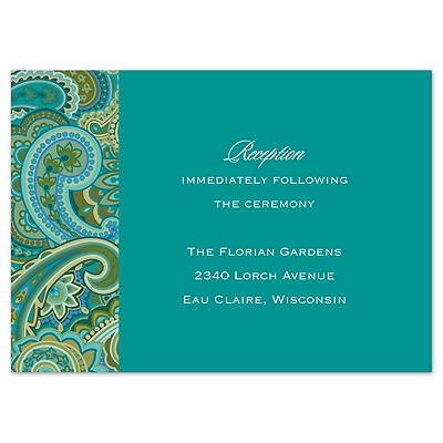 Paisley Style - Jade - Reception Card