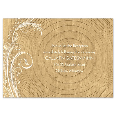 Woodgrain Circle - Reception Card