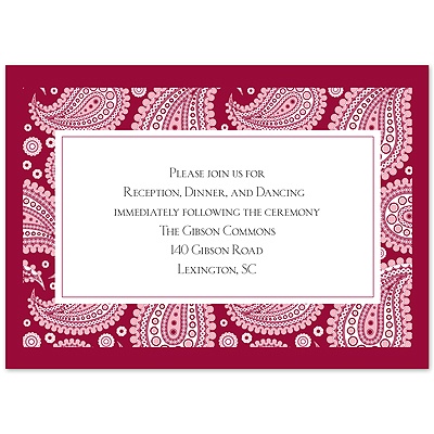 Perfect Paisley Duet - Apple - Reception Card