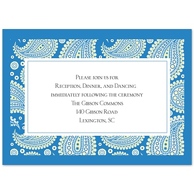 Perfect Paisley Duet - Cornflower - Reception Card