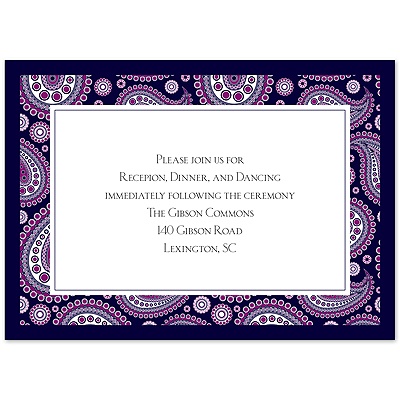 Perfect Paisley Duet - Lapis - Reception Card