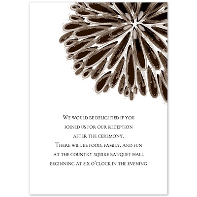Burst of Color - Chocolate - Reception Card