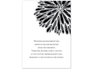 Burst of Color - Black - Reception Card