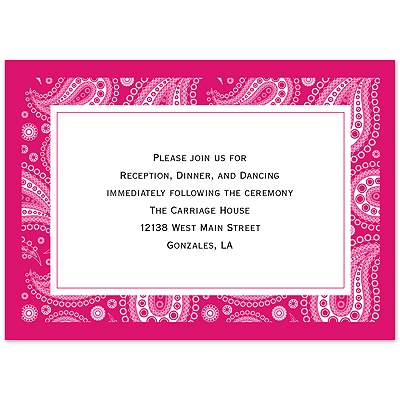 Perfect Paisley - Watermelon - Reception Card