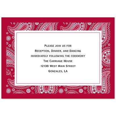Perfect Paisley - Apple - Reception Card