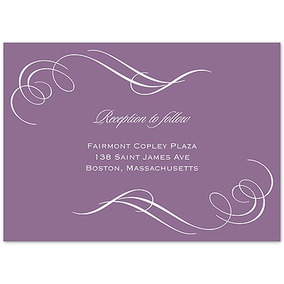 Photo and Swirls - Wisteria - Reception Card