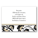 Floral Border - Golden - Reception Card