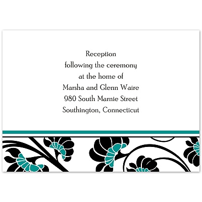 Floral Border - Jade - Reception Card