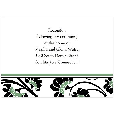 Floral Border - Clover - Reception Card