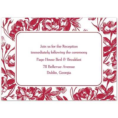 Vintage Floral Photo - Apple - Reception Card