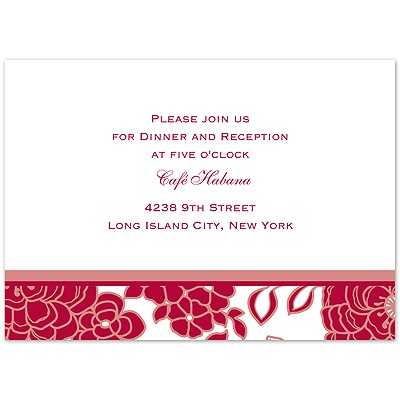 Floral Patterned - Apple - Reception Card