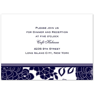 Floral Patterned - Lapis - Reception Card