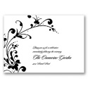 Fancy Flourish Photo - Black - Reception Card