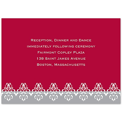 Damask Band Photo - Apple - Reception Card