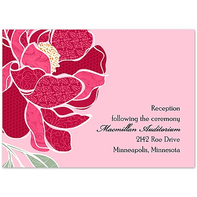 Patterned Peony - Apple - Reception Card