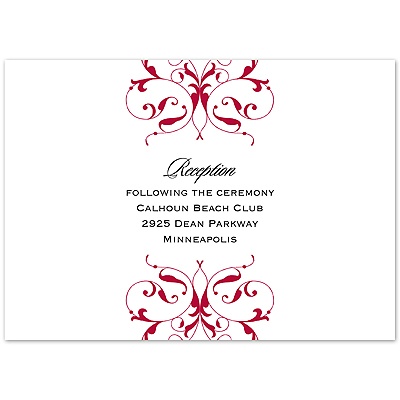 Monogram Flourish - Apple - Reception Card