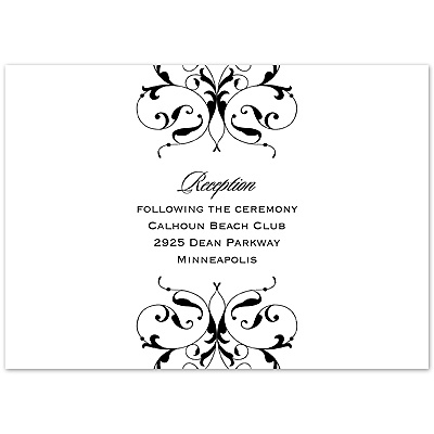 Monogram Flourish - Black - Reception Card
