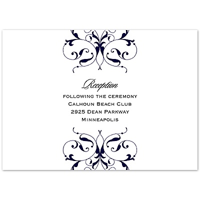 Monogram Flourish - Lapis - Reception Card