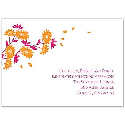Graceful Petals - Tangerine - Reception Card