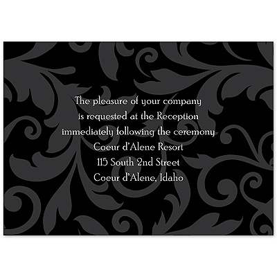 Treasured Jewels Pattern - Black - Reception Card