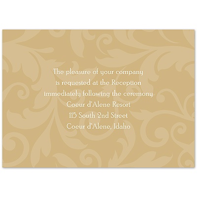 Treasured Jewels Pattern - Golden - Reception Card