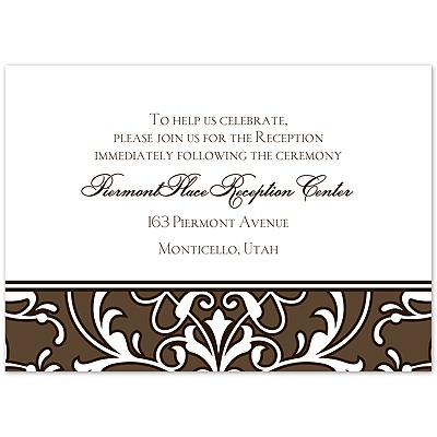 Indulgence - Chocolate - Reception Card