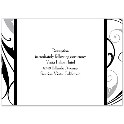 Swept Away - Black - Reception Card