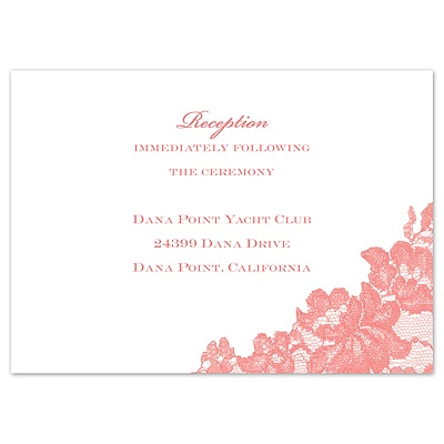 Royal Lace - Reception Card