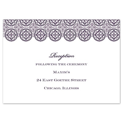 Monogram Pattern - Reception Card