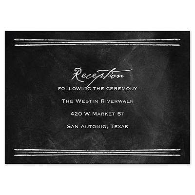 Chalkboard Style - Black - Reception Card