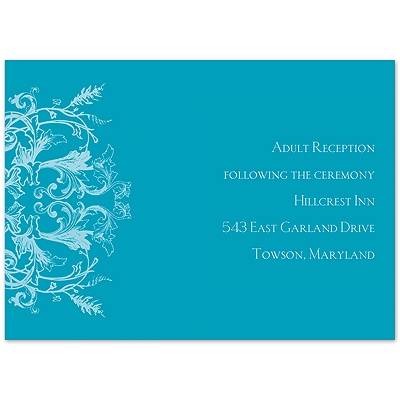 Davids Bridal  on Enchanted Color   Malibu  Reception Card   Invitations By David S