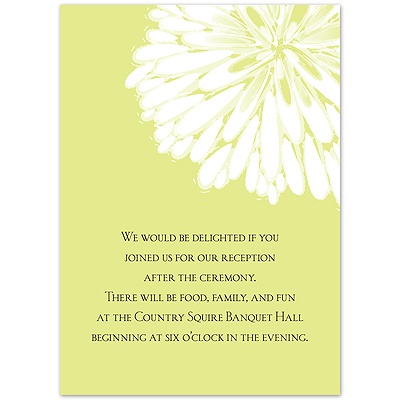 Burst of Love - Key Lime - Reception Card