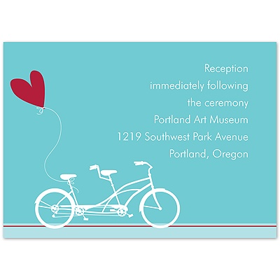 Bicycle Built For Two - Reception Card
