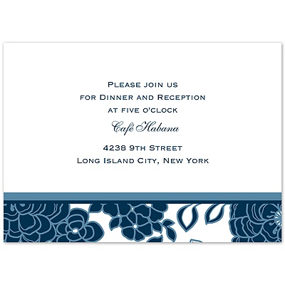 Floral Patterned - Peacock - Reception Card