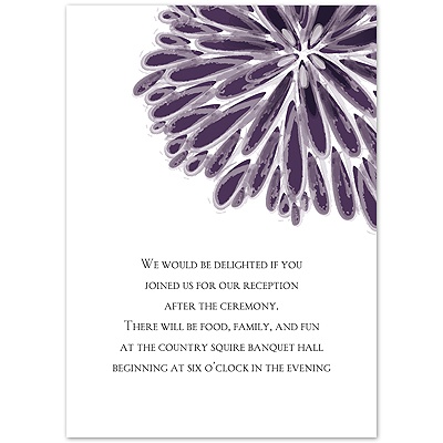 Burst of Color - Plum - Reception Card