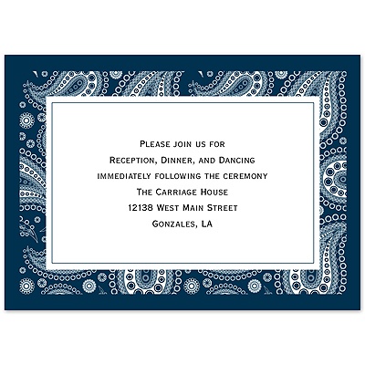 Perfect Paisley - Peacock - Reception Card