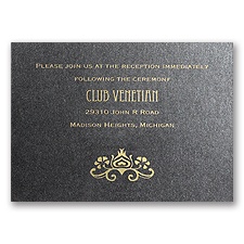 Deco Peacock - Onyx Shimmer - Reception Card