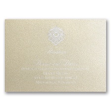 Luminous Lace - Champagne Shimmer - Reception Card