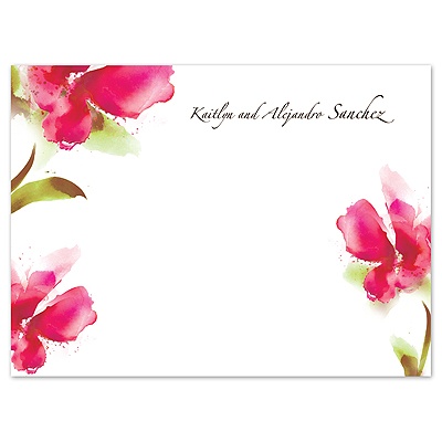 Brushstrokes - Watermelon - Thank You Card and Envelope