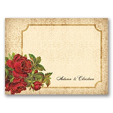 Antique Roses - Apple - Thank You Card and Envelope