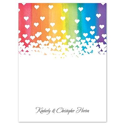 Rainbow Hearts - Thank You Card and Envelope