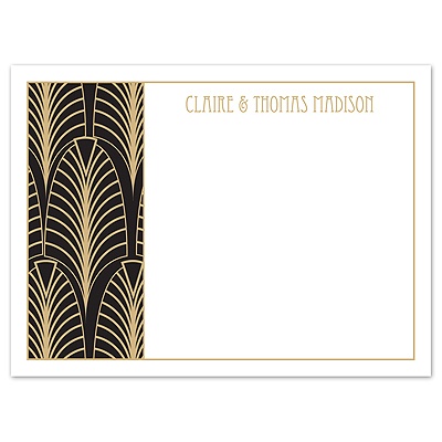 Dynamic Lines - Golden - Thank You Card and Envelope